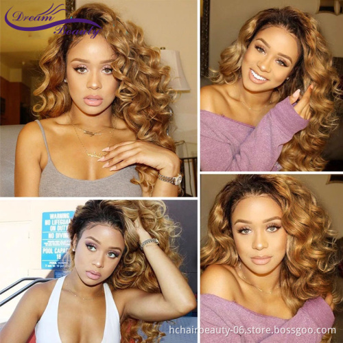 Ombre  Lace Front Wig Body Wave Human Hair Wigs Brazilian Remy Hair 13*4 Lace Frontal Wigs Pre-Plucked With Baby Hair For Women